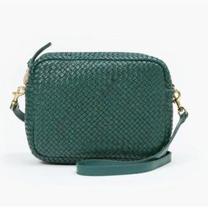 Clare V Deep Sea Green Woven Crossbody Midi Sac
